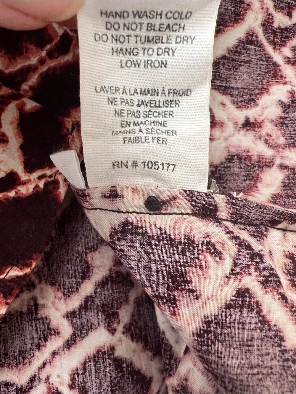 Ulla Johnson Ingrid Blouse Henna Shibori Puff Sleeve Cotton Top Size 0